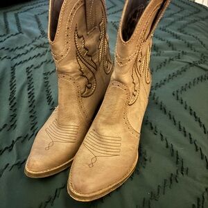 Very Volatile Tan Western Ankle Boots